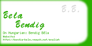 bela bendig business card