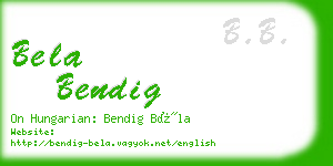 bela bendig business card